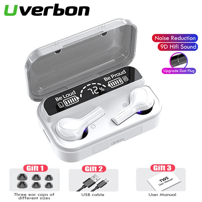 

TWS Bluetooth Earphones Wireless Headphon 2200mAh Charging Box Sports Waterproof Digital display Earbuds Headsets With Microphon