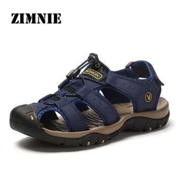 

ZIMNIE Brand Genuine Leather Men Shoes Summer New Hot Sell Men's Sandals Casual Footwear Fashion Sandals Slippers Big Size 38-48