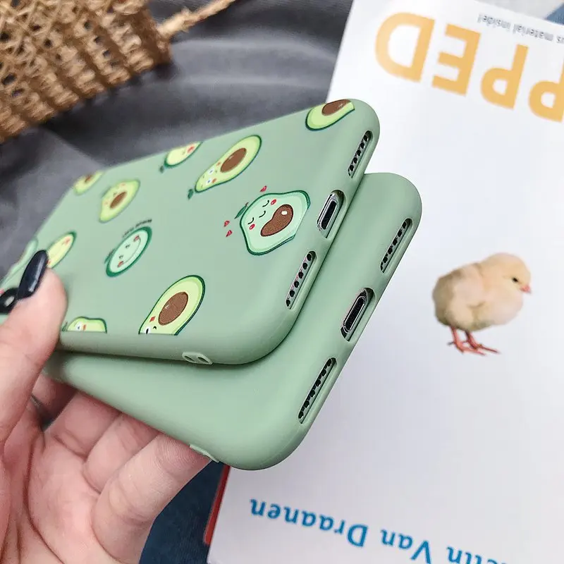 Силиконовый чехол для пары для iPhone X XR XS 6S 7 8 Plus, милые чехлы для телефонов с рисунком авокадо, задняя крышка для iPhone XS Max