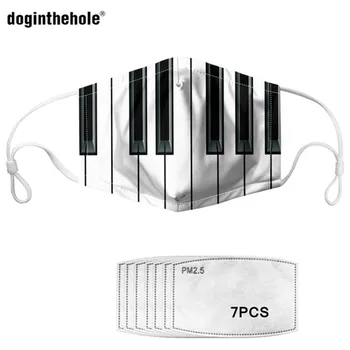 

Doginthehole 3D Piano Keyboard Print Masks Activated Carbon Anti Dust Mouth Face Mask Filter Set Insert Dustproof Health Care