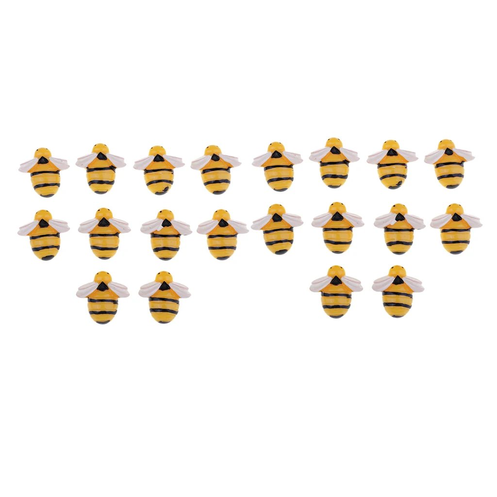 20 Pieces Unique Style Mini Cute Bee Shape Resin Flatback Embellishment DIY Craft Phone Case Decoration
