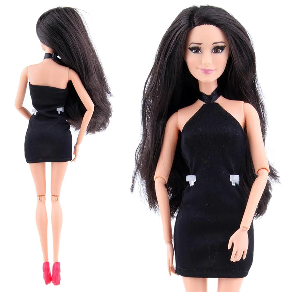 Черная мини-юбка платье кукольная одежда модное праздничное платье ручной работы для куклы Барби элегантная одежда для кукол подарок для малышей