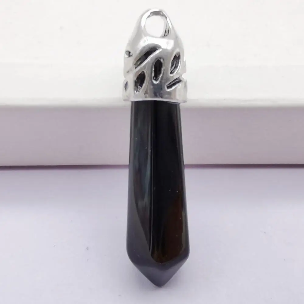 8x38MM Black Carnelian Stone GEM Pillar Pendant Jewelry S219 | Украшения и аксессуары