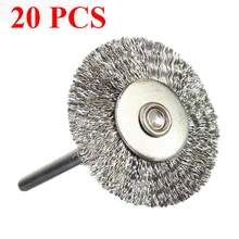 20 шт стальная ручка чашки Проволока Кисти Набор щетка роторный инструмент 40 мм хвостовик