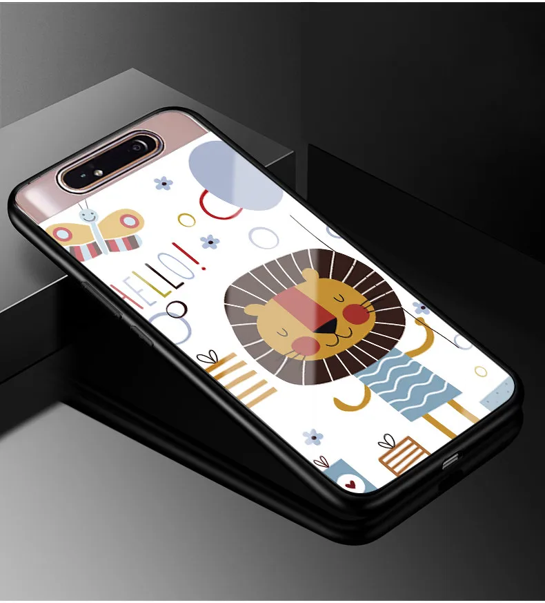 25 Чехол для samsung Galaxy A80, жесткое стекло для ПК, чехол для телефона, черный ТПУ, Бампер для samsung A80 Galaxy A80 A 80, чехол A805 - Цвет: 25