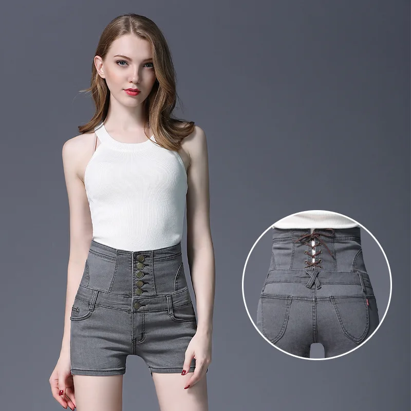 Shorts Jeans For Women New Elastic Large High Waist Slimming Waist Denim Shorts Jeans Woman 2020