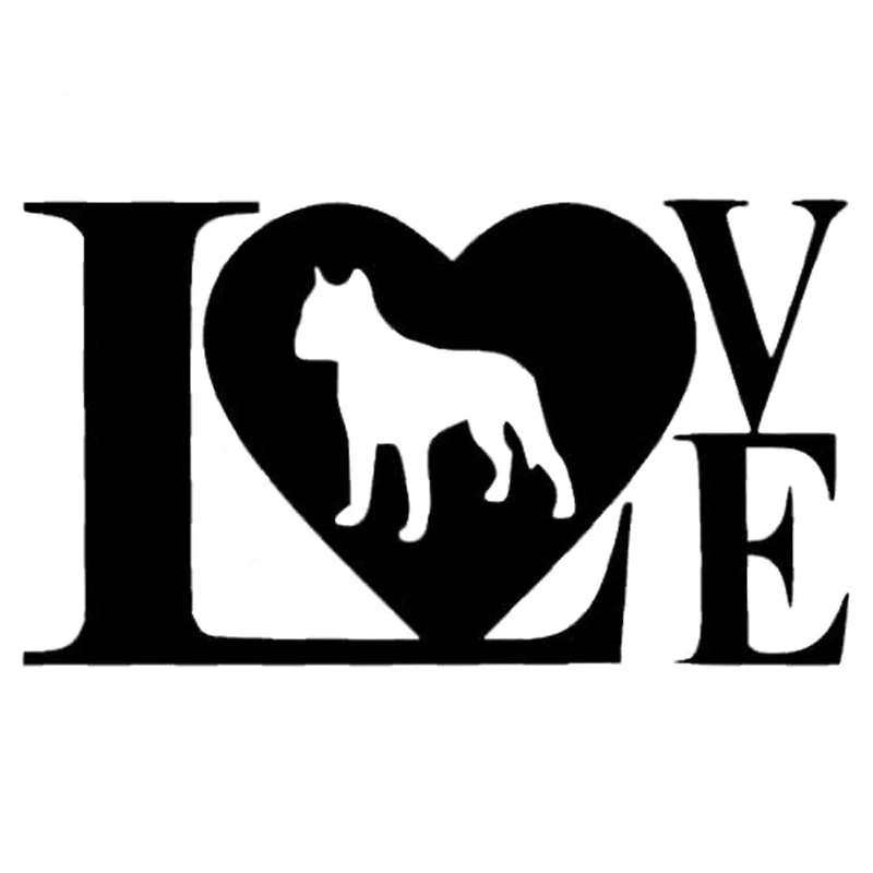 17.8CM*10CM Love Pit Bull Vinyl window Truck Sticker Bumper Window Adopt Dog Stickers And Decals Black Sliver | Автомобили и