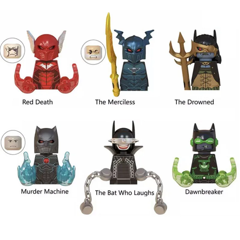 

6PCS Super hero Series Action Evil Figures With Weapons Building Blocks Kids Educational Kids Toys For Children Bricks