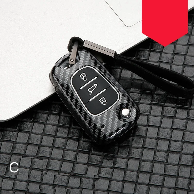 Чехол для ключей из углеродного волокна для Kia RIO K2 K5 Sportage Sorento fit hyundai i20 i30 i35 iX20 iX35 Solaris Verna