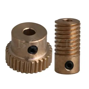 

30 Teeth Brass Worm Gear Wheel & 4MM Hole Dia Shaft Set 0.5 Mold 1:30