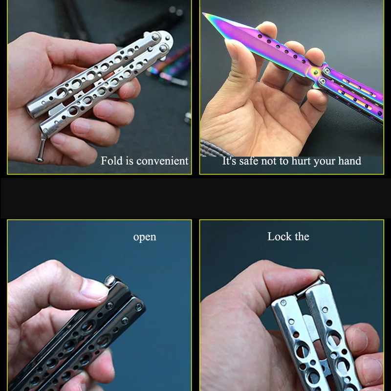 Складной нож из титана CS GO Karambit тренировочный складной бабочка чехол для тренера