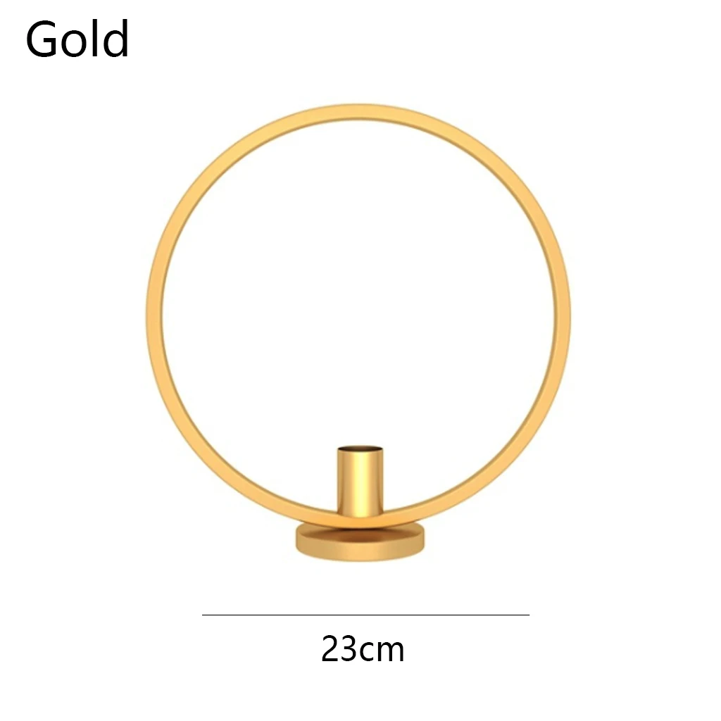 Gold 23cm Подсвечник в форме кольца металлический Железный декоративный подсвечник для вечерние и свадебные обеденные украшения стола домашний декор - Цвет: Gold 23cm