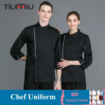 

Chef Uniform High Quality Long Sleeve Cook Coat Kitchen Coffee Shop Bakery Barber Shop Waiter Jacket Men Women Cooking Clothes