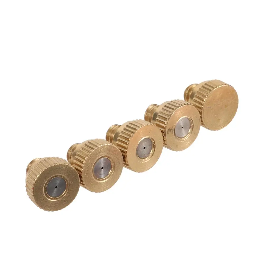 3/16" Male Thread Brass Mini misting nozzles spray nozzle garden spray nozzle Low Pressure Atomization System Sprayer Cooling Disinfection Landscaping Nozzle 5Pcs