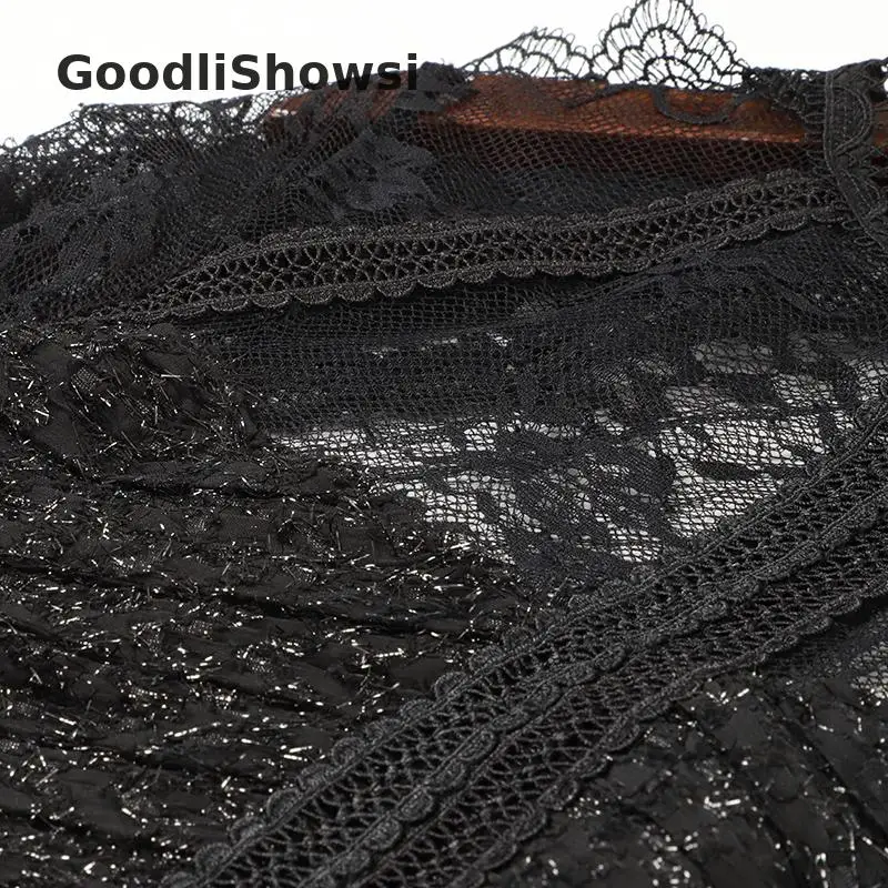 GoodliShowsi, элегантные, сексуальные, вечерние платья, прозрачные, выдалбливают, плиссированные, длинные, черные, платья с аппликацией, очаровательное, женское, макси платье