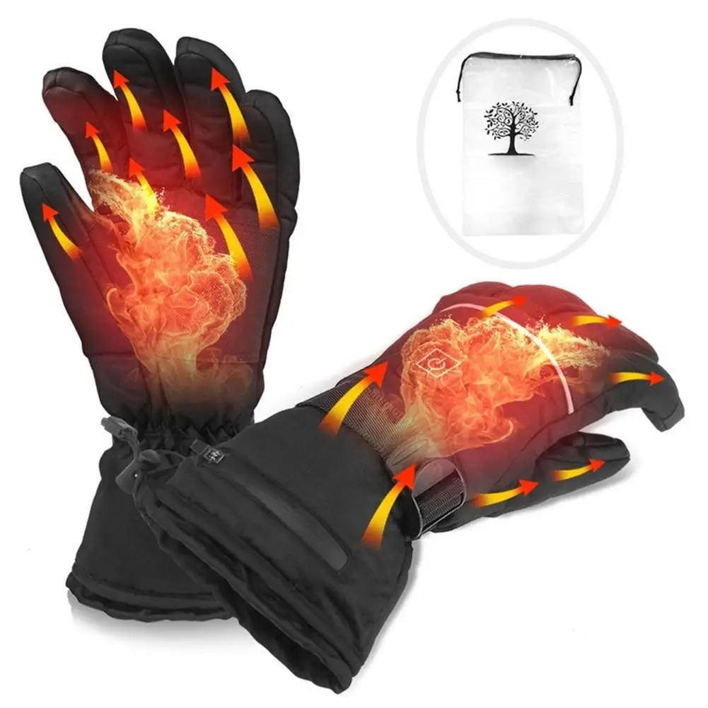 

New Motorcycle Electric Heating Gloves With Batteries Heated Thermal Gloves Five Fingers Hand Warmer Fit Motorcycles Riding