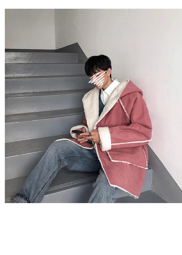 Lamb Wool Fleece Winter Nice Quality Jacket Men Thick Warm Parka Windproof Streetwear Hip Hop Student Clothes Korean Coat
