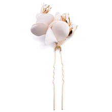 Жемчужная голова цветок волосы вставляется диадема невесты Свадебная шпилька цветные свадебные головные уборы Цветочная свадебная корона