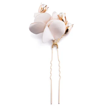 

Pearl Head Flower Hair Inserted Bride Tiara Wedding Wedding Hairpin Colored Bridal Headpieces Flower Crown Wedding