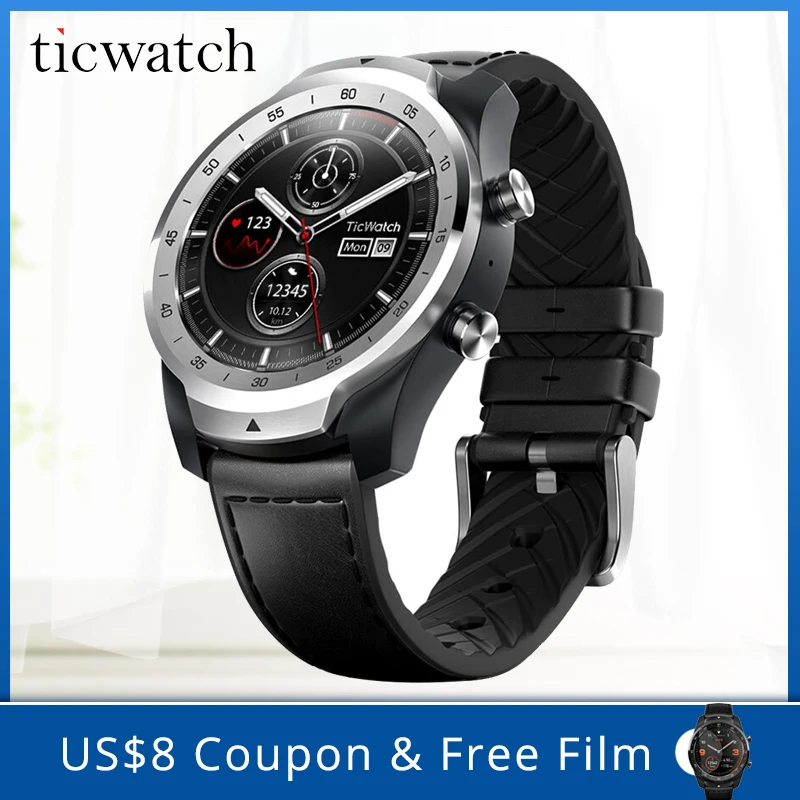 100% Оригинальные Global Ticwatch PRO Android wear NFC Google Pay GPS Смарт часы IP68 Водонепроницаемый AMOLED
