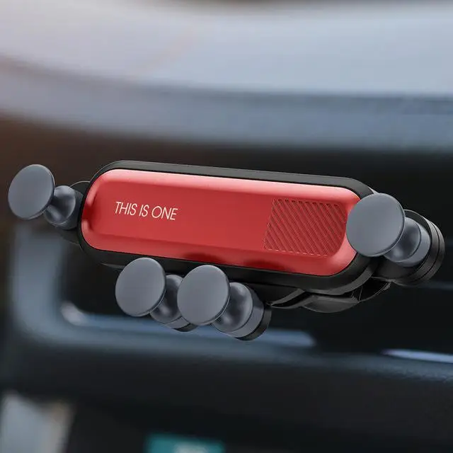 Гравитационный Автомобильный держатель для телефона в автомобильном вентиляционном отверстии без магнитного держателя мобильного телефона держатель для навигатора для iPhone XS MAX Xiaomi - Цвет: Красный