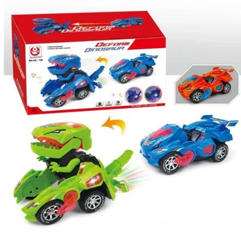 

Boy Toy Electric Deformation Dinosaur Car with Light Music Universal Driving Fun Puzzle Early Education Toys Birthday Gift 788