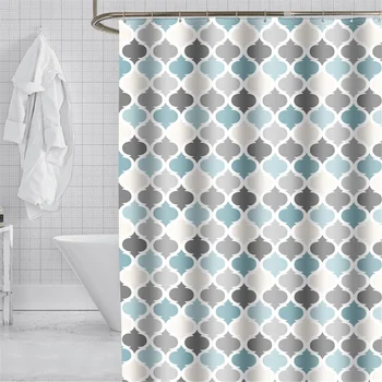 

Waterproof Shower Curtain Set with 12 Hooks Colorful Lantern Bathroom Curtains Polyester Fabric Bath Mildew Proof for Home Decor
