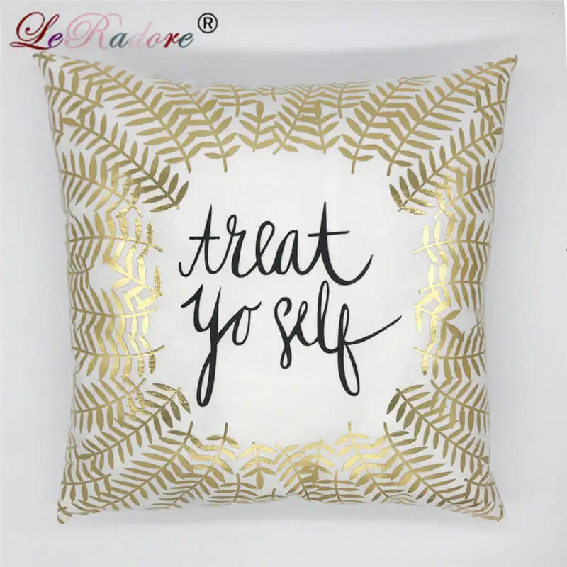 LeRadore 2018 новый золотой штамповки Чехлы Короткие Плюшевые ботинки Home Decor Поддержи наволочка большие напольные диван подушками