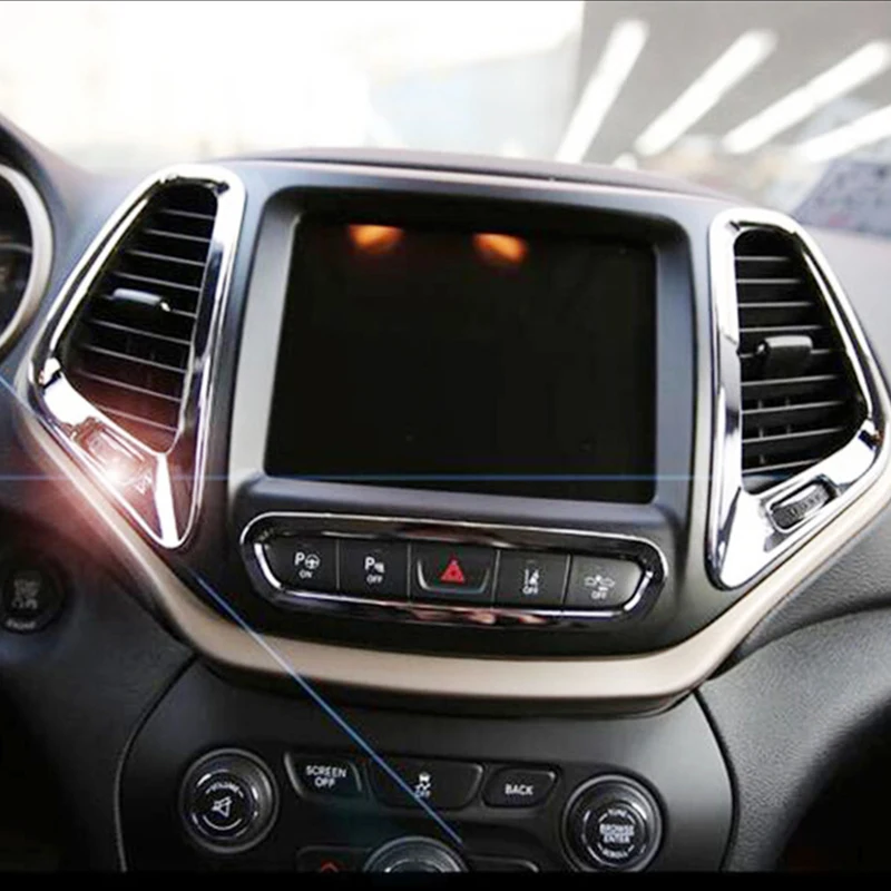 Для Jeep Cherokee KL ABS хромированный автомобильный Кондиционер на выходе вентиляционные рамы крышки отделка Аксессуары 2 шт