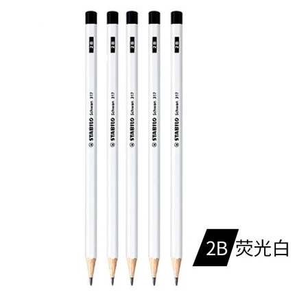 2B White 5 шт./лот Stabilo 317 шестиугольные стандартные карандаши HB/2B деревянные нетоксичные цветные Стандартные Карандаши - Цвет: 2B White