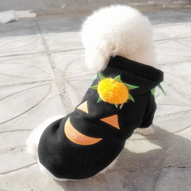 

Halloween Cotton Pumpkin Cosplay Costume Pet Winter Warm Clothes 2 Legged Hooded Coat For Dogs Puppy Winter Overalls For Dogs