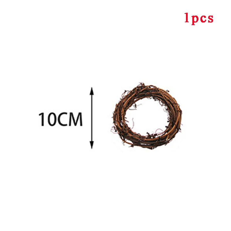 1pcs 10cm rattan Детский обруч для душа с цветами, венок, венок свадебное украшение для невесты, Золотой металлический цвет, кольцо-венок, Рождественский Декор для дома - Цвет: 1pcs 10cm rattan