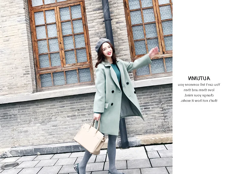 Off Season Autumn And Winter Woolen Coat Women's Padded Mid-length Korean-style Short Cocoon Woolen Jacket