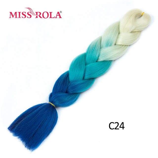 Miss Rola, большие синтетические косы, волосы, 100 г, 24 дюйма, высокотемпературное волокно, Джамбо, волосы для наращивания, Омбре, вязанные крючком, косички - Цвет: C24