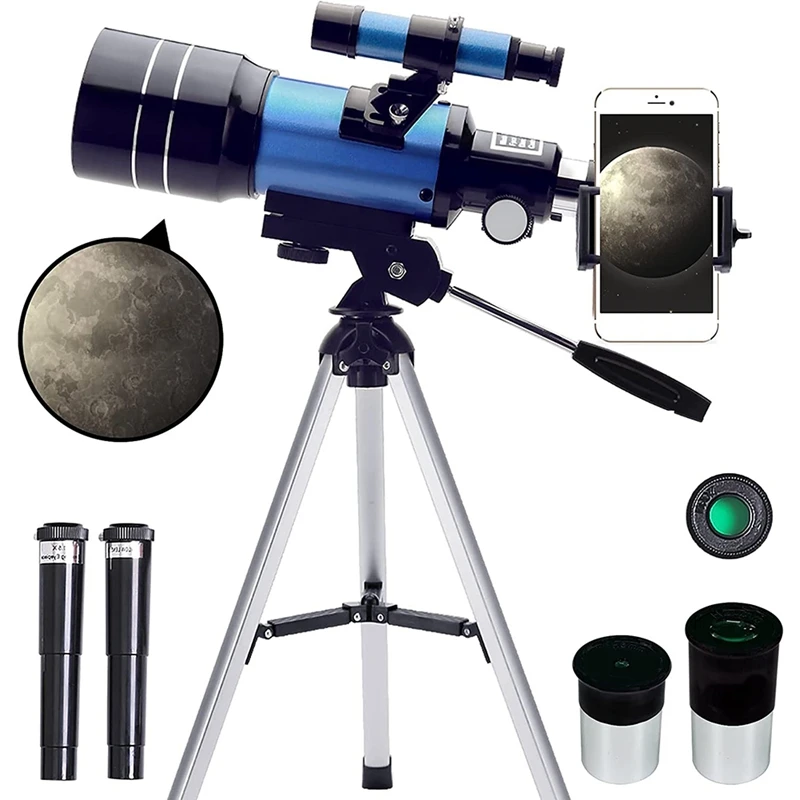 Telescopio Refractor para adultos y telescopio de de 70mm de apertura (15X 150X) para principiantes, 300mm|Telescopios y binoculares| - AliExpress