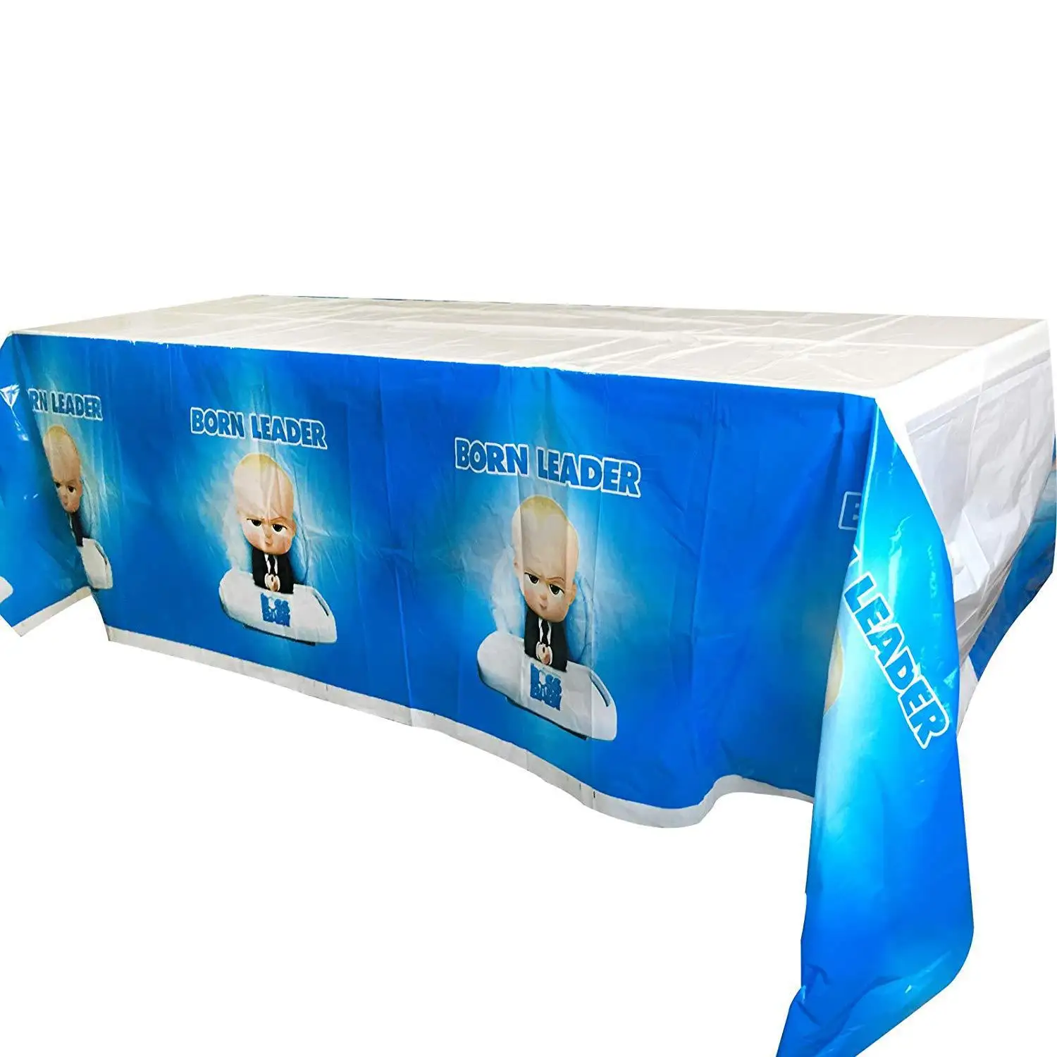 Tablecloth 1Pcs Мультфильм Born Leader Boss детские одноразовые столовые приборы на день рождения Свадебные украшения Скатерть тарелка чашка детский душ украшения Дети - Цвет: Tablecloth 1Pcs