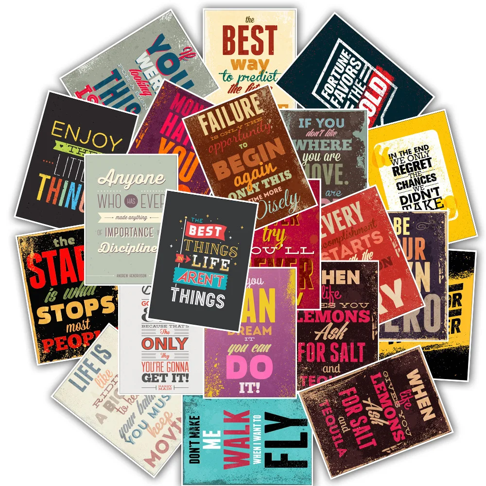 25PCS Inspirational Motto Poster Stickers Car Motorcycle Electric Car Trunk Waterproof Stickers 5
