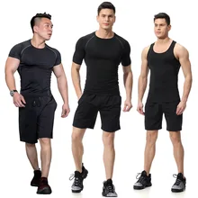 Мужской спортивный костюм, Мужская футболка, спортивный костюм, шорты, мужская спортивная одежда, Рашгард, Мужская футболка для бега, спортивная одежда, Быстросохнущий Топ для фитнеса, для спортзала