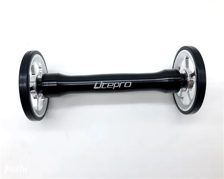 LITEPRO складной велосипедный Brompton легкий удлинитель колеса телескопическая штанга из алюминиевого сплава Аксессуары для велосипеда - Цвет: With Wheel