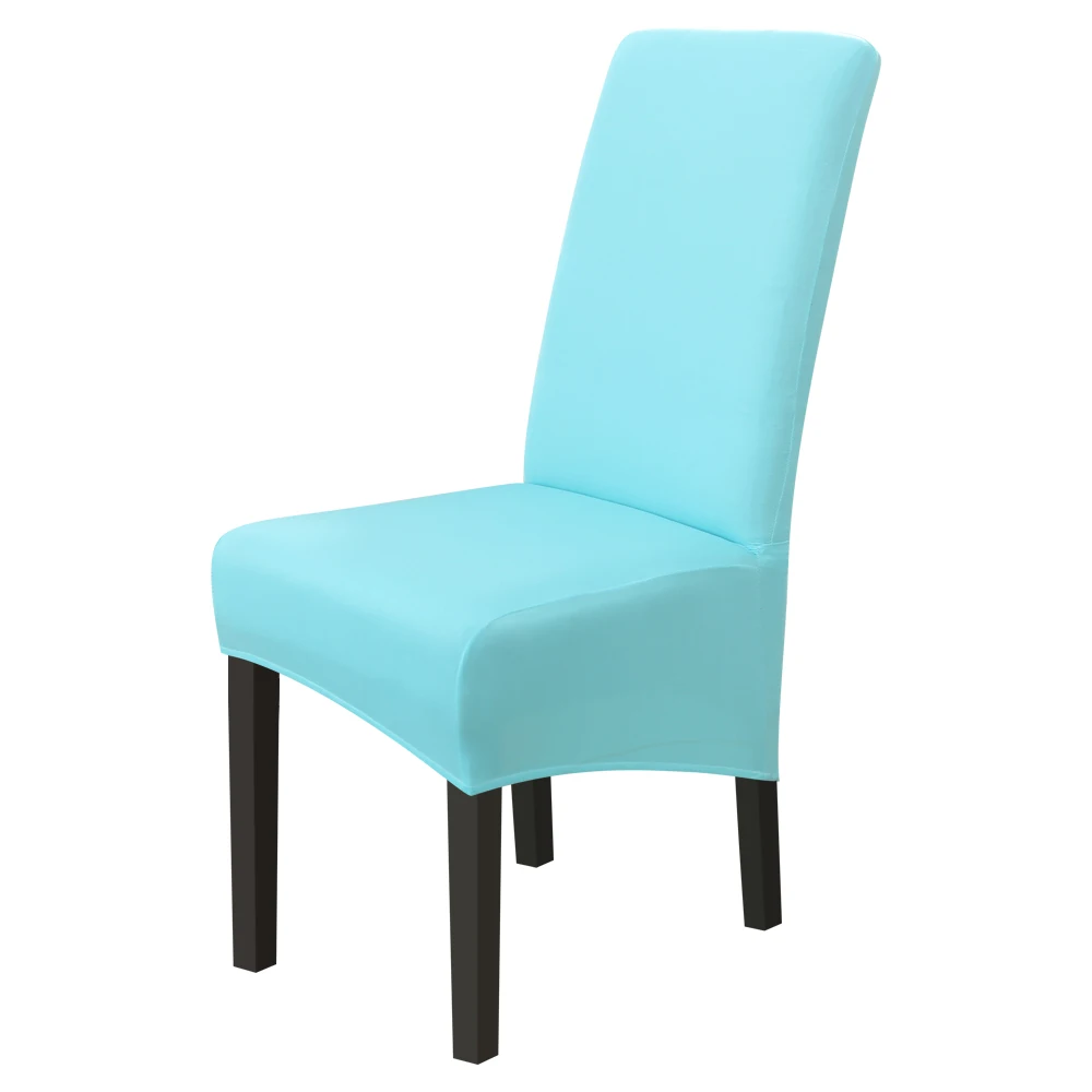 Sky blue Сплошной цвет чехол для кресла спандекс стрейч эластичные чехлы на стулья белый для столовой кухни свадебный банкет - Цвет: Sky blue