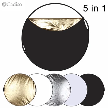 

Cadiso 5 in 1 Portable Foldable Round Reflector handhold Collapsible Light Reflector Photography Accessories / Flash Reflector