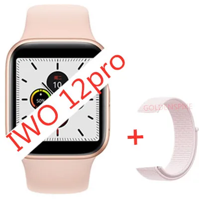 add Nylon strap Часы 5 IWO 12, умные часы с Bluetooth, 1:1 40 мм, 44 мм, умные часы для женщин и мужчин, для iOS, Apple, iphone X, Android phone, PK IWO 11/10 - Color: add Nylon strap