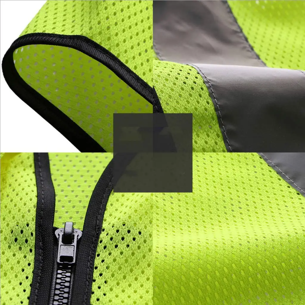 Автомобильный Светоотражающий Жилет, одежда для безопасности, жилет для тела, безопасное защитное устройство, оборудование для дорожного движения с карманом для езды на велосипеде