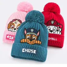 Горячая натуральная Щенячий патруль зимняя теплая шапка Пушистая Шапка осень зима Детская Модная Кукла Детская игрушка Рождественская Подарочная фигурка игрушки