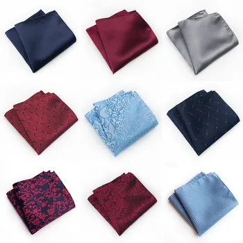 

Solid Paisley Floral Print Mens Silk Handkerchiefs Red Black Blue Gold Mens Business Wedding Pocket Square Suit Accessories A066