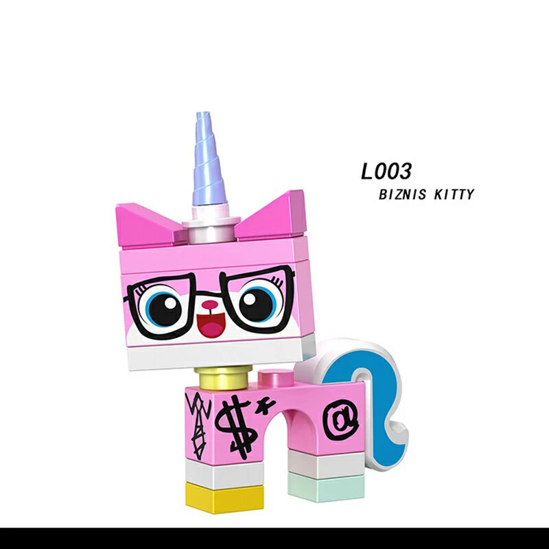 Для фильма Бэтмен 2 Unikitty Супермен ниндзя Рекс Lucy Emmet Wyldstyle Gordon Lord Vitruvius Кирпичи Строительные блоки игрушки Фигурки - Цвет: Синий