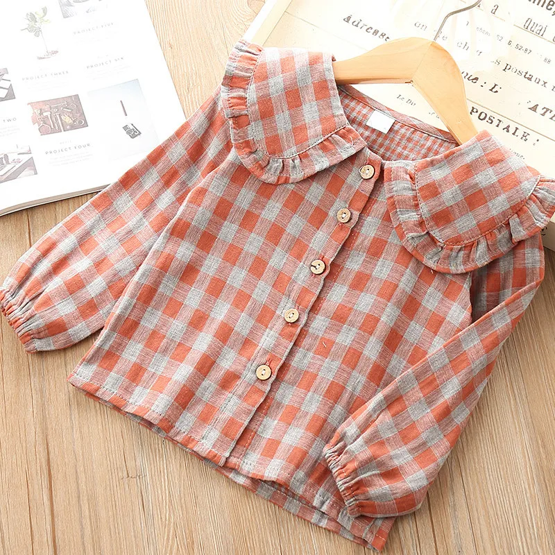 Блузка для девочек коллекция года, осенняя одежда для маленьких девочек детская одежда школьная Блуза для девочек хлопковая Детская рубашка Blusas детская одежда для детей от 24 месяцев до 6 лет