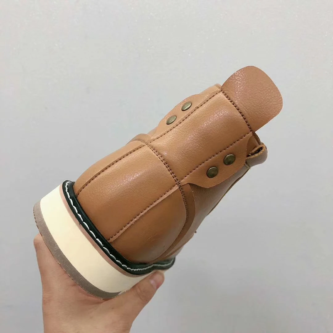 Australian Brand Sheepskin Leather Wool Fur Lined Men Lace-Up Short Ankle Winter Snow Boots For Man Casual Shoes Waterproof