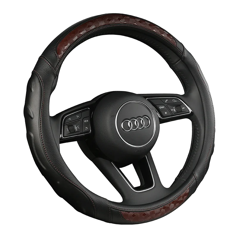 Автомобильный кожаный чехол на руль из углеродного волокна для Mercedes Benz Smart Fortwo 2009-2013 Smart Forjeremy 2013 - Название цвета: 19003-o