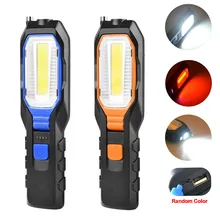 ABS COB Светодиодный контроль USB Перезаряжаемый с крюком для наружного кемпинга гибкий супер яркий рабочий светильник Магнитный аварийный светильник
